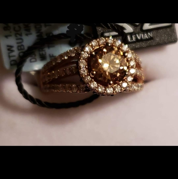 Le Vian® Bridal Chocolate & Vanilla Diamond 14k Strawberry Gold - Picture 3 of 7